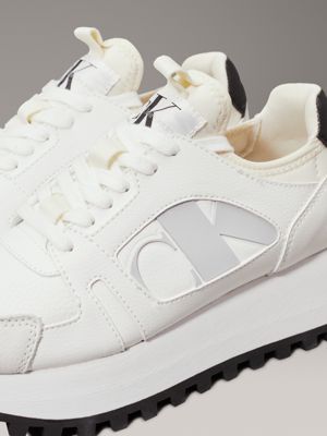 bright white/black platform trainers for women calvin klein jeans