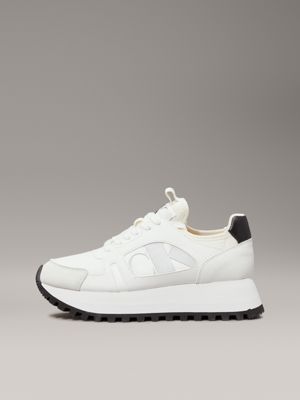 bright white/black platform trainers for women calvin klein jeans