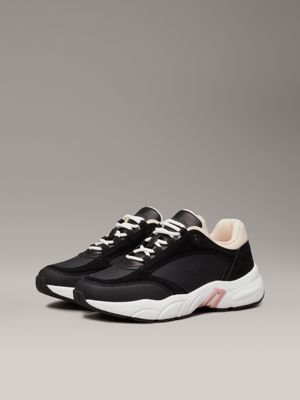 black/tapioca suede trainers for women calvin klein jeans