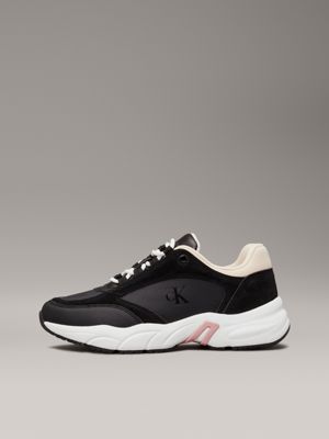 black/tapioca suede trainers for women calvin klein jeans