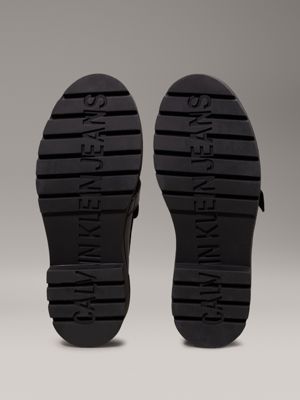 triple black plateau-loafers aus leder für damen - calvin klein jeans