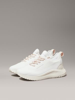 bright white/creamy white/w pink ripstop trainers for women calvin klein jeans