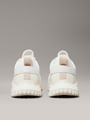 bright white/creamy white/w pink ripstop trainers for women calvin klein jeans