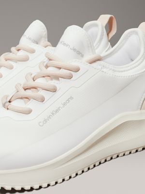 bright white/creamy white/w pink ripstop trainers for women calvin klein jeans