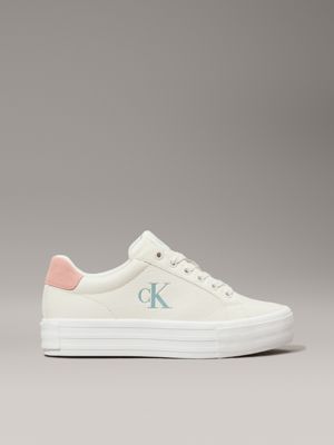 cream leather platform trainers for women calvin klein jeans