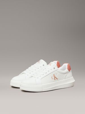 bright white/tuscany leather trainers for women calvin klein jeans