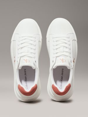 bright white/tuscany leather trainers for women calvin klein jeans