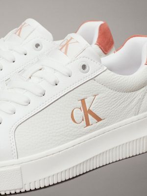 bright white/tuscany leather trainers for women calvin klein jeans