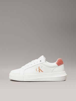 bright white/tuscany leather trainers for women calvin klein jeans