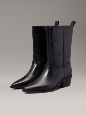 black leather cowboy boots for women calvin klein jeans
