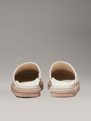 eggshell/savannah tan leather clog slippers for women calvin klein jeans