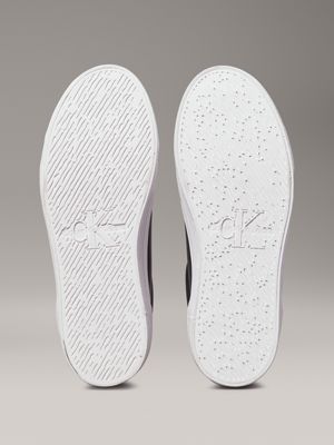 black/silver skórzane buty sportowe na platformie dla kobiety - calvin klein jeans