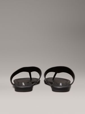 triple black faux leather sandals for women calvin klein jeans