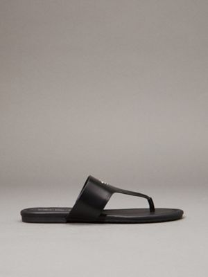 black faux leather sandals for women calvin klein jeans