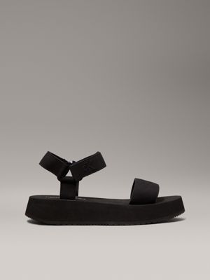 black canvas platform sandals for women calvin klein jeans