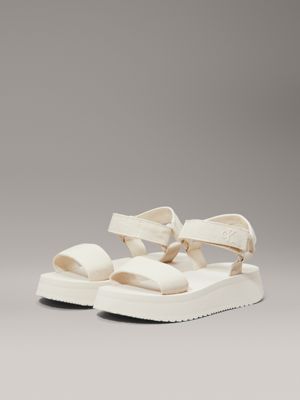 triple turtle dove canvas platform sandals for women calvin klein jeans