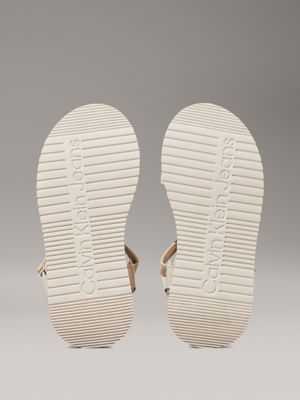 triple turtle dove canvas platform sandals for women calvin klein jeans