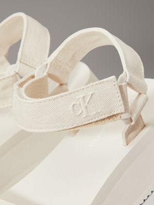 triple turtle dove canvas platform sandals for women calvin klein jeans