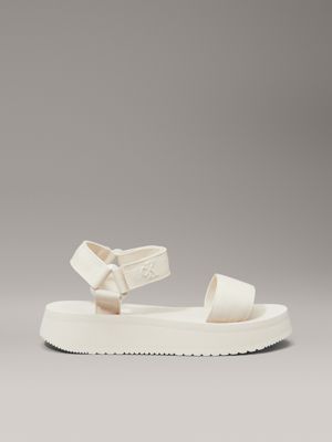 beige canvas platform sandals for women calvin klein jeans