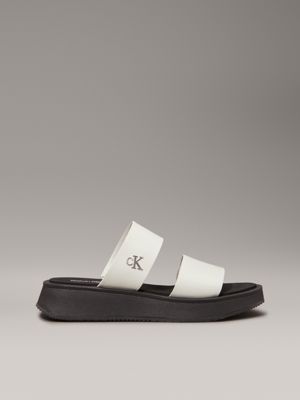 blue leather platform sandals for women calvin klein jeans