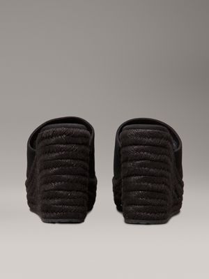 triple black platform espadrille wedge sliders for women calvin klein jeans