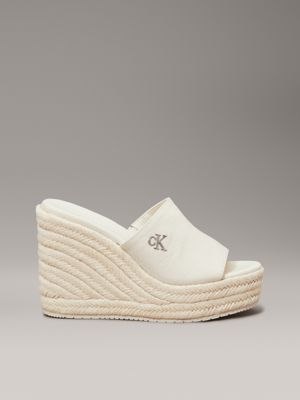 beige platform espadrille wedge sliders for women calvin klein jeans