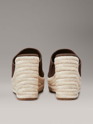 rocky brown platform espadrille wedge sliders for women calvin klein jeans