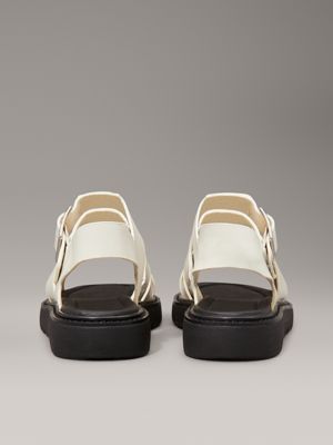 turtle dove/black leather fisherman sandals for women calvin klein jeans