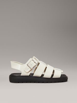 beige leather fisherman sandals for women calvin klein jeans