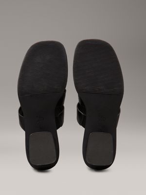 triple black heeled fisherman sandals for women calvin klein jeans