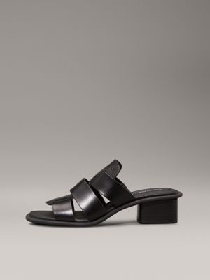 triple black heeled fisherman sandals for women calvin klein jeans