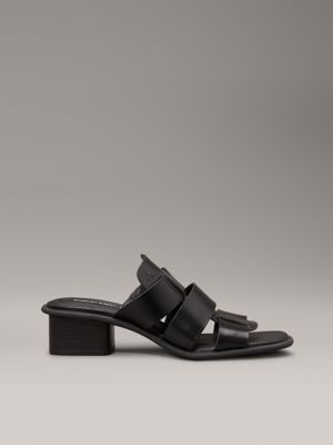 black heeled fisherman sandals for women calvin klein jeans