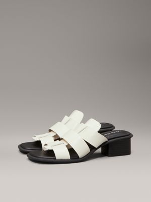 turtle dove/black heeled fisherman sandals for women calvin klein jeans