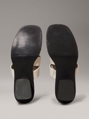 turtle dove/black heeled fisherman sandals for women calvin klein jeans