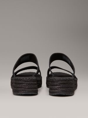 triple black canvas platform espadrilles for women calvin klein jeans