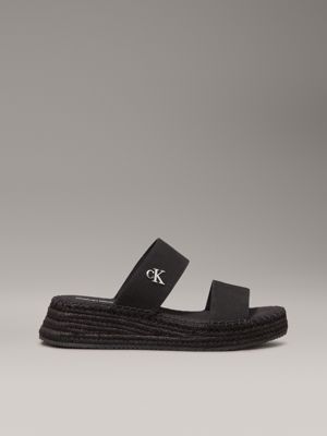 black canvas platform espadrilles for women calvin klein jeans