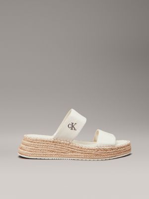 beige canvas platform espadrilles for women calvin klein jeans