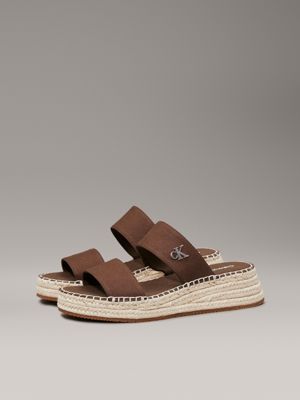 rocky brown canvas platform espadrilles for women calvin klein jeans