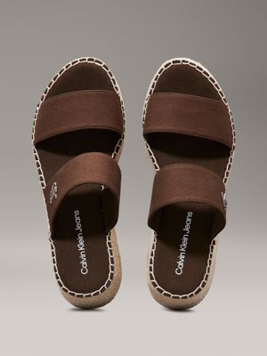 rocky brown canvas platform espadrilles for women calvin klein jeans