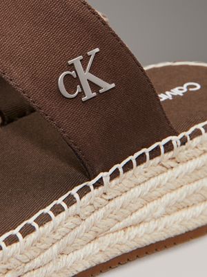 rocky brown canvas platform espadrilles for women calvin klein jeans