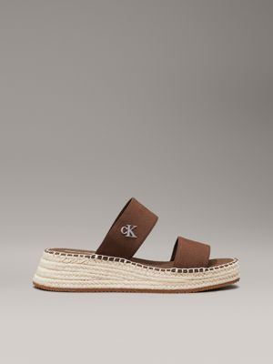 brown canvas platform espadrilles for women calvin klein jeans