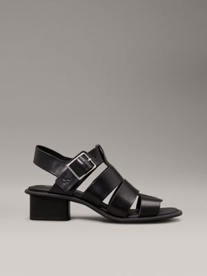 black heeled fisherman sandals for women calvin klein jeans