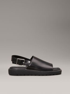 black leather sandals for women calvin klein jeans