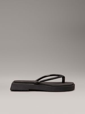 black square wedge flip flops for women calvin klein jeans