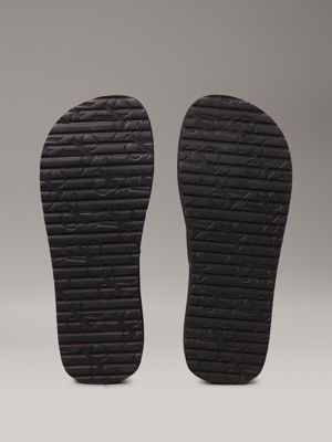 triple black platform flip flops for women calvin klein jeans