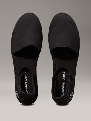 triple black canvas platform espadrilles for women calvin klein jeans