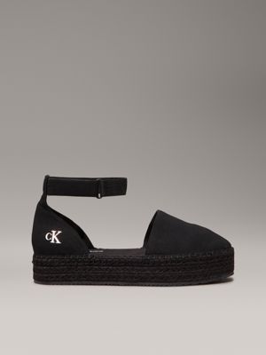 black canvas platform espadrilles for women calvin klein jeans