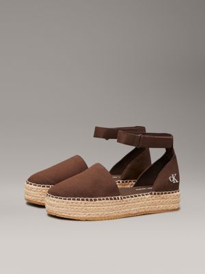 rocky brown canvas platform espadrilles for women calvin klein jeans