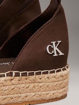 rocky brown canvas platform espadrilles for women calvin klein jeans