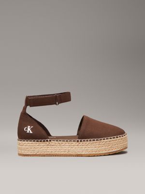 brown canvas platform espadrilles for women calvin klein jeans